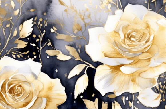 Download Elegant Gold &amp; Ivory Floral Watercolor - Gold Collection