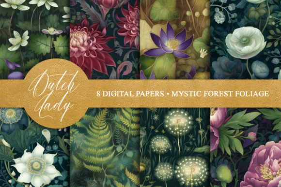 Download Mystic Forest Foliage Seamless Patterns - Foliage Collection