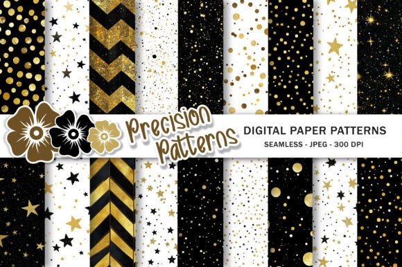 Download Black Gold Glitter Digital Paper - Gold Collection