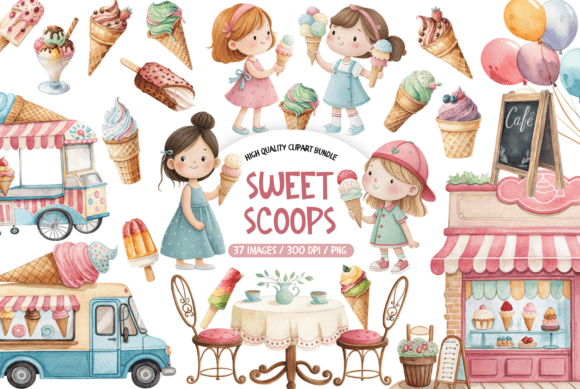 Download Ice Cream Truck Clipart Bundle - Premium Resources