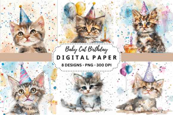 Download Baby Cat Birthday Background - Premium Bundle