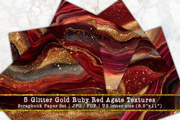 Download Glitter Gold Ruby Red Agate Scrapbook - Gold Collection