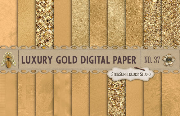 Download Luxury Metallic Gold Digital Textures - Gold Collection