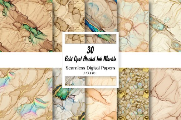 Download Gold Opal Alcohol Ink Marble Digital - Gold Collection