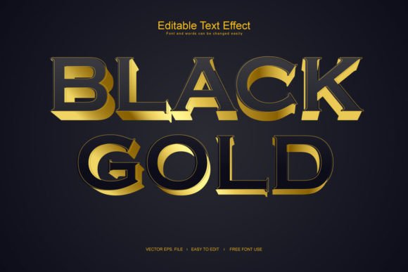 Download Golden Black 3d Editable Text Effect - Editable Collection