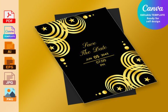 Download Luxury Golden Black Sparkle Wedding Card - Gold Collection