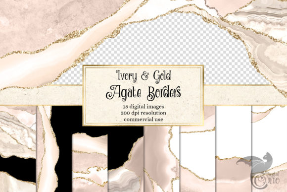 Download Ivory and Gold Agate Borders - Gold Collection