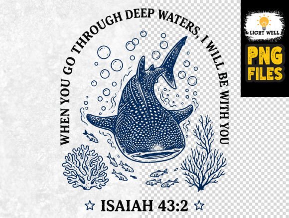 Download Isaiah 43:2 Whale Shark Bible Verse PNG - Premium Resources
