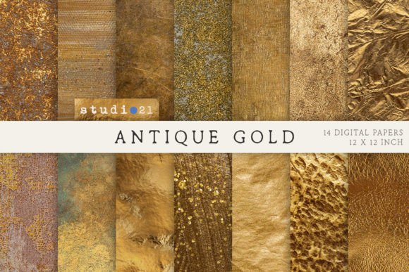 Download Antique Gold Digital Textures, Aged Gold - Gold Collection